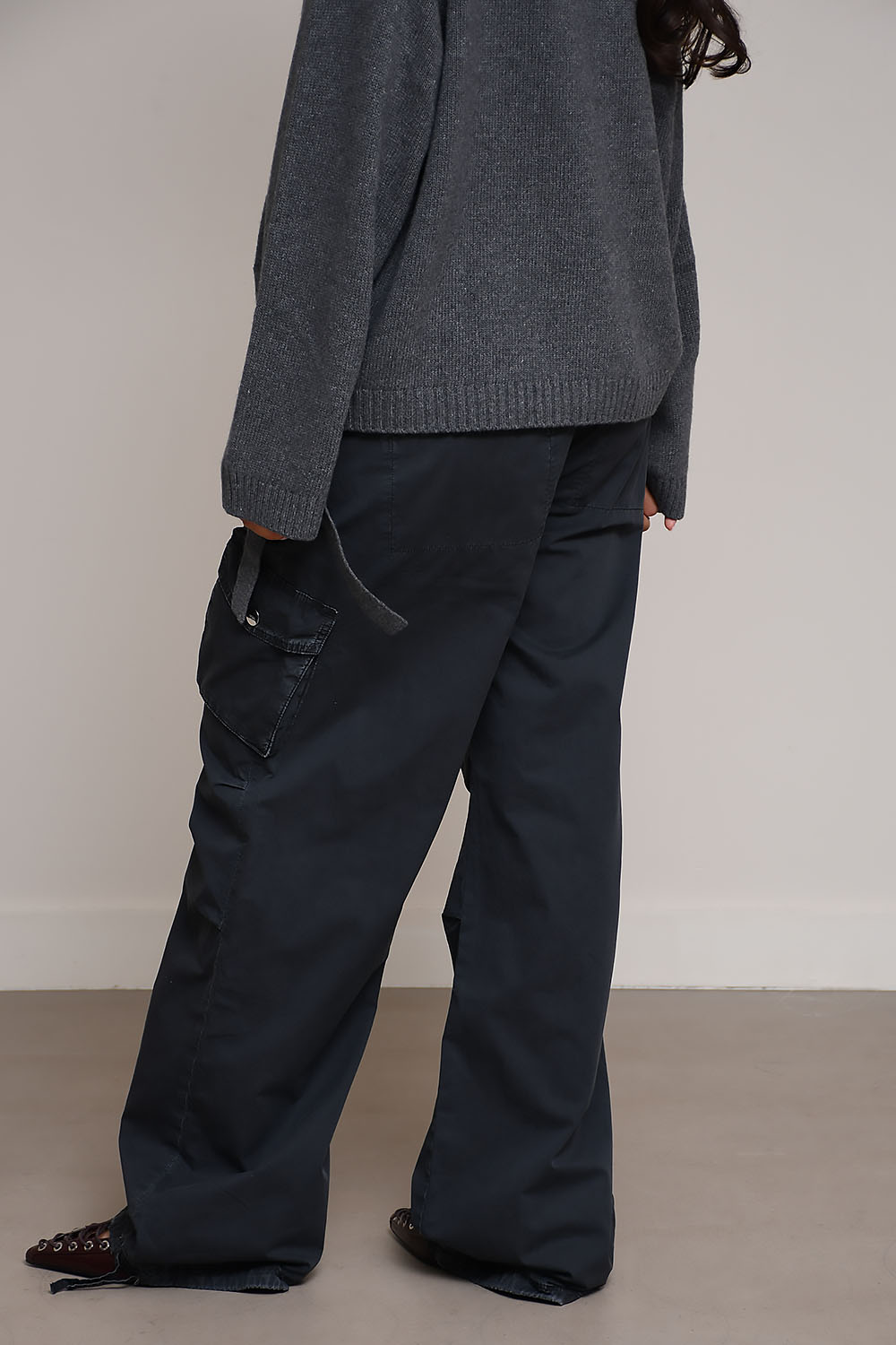 Washed cotton twill pants