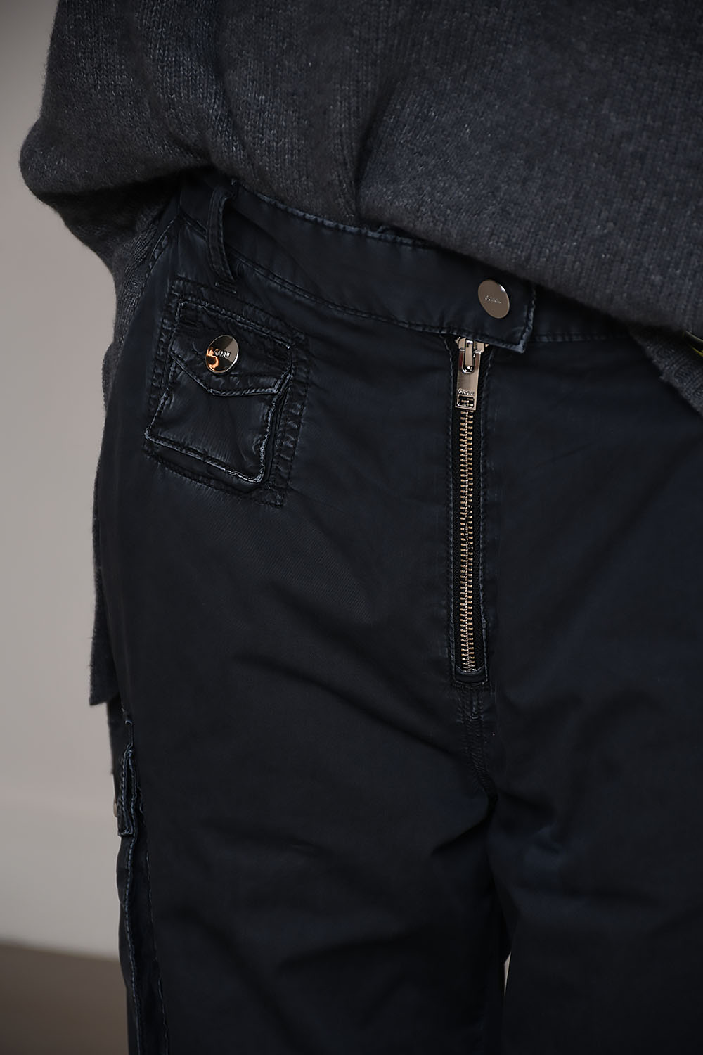 Washed cotton twill pants