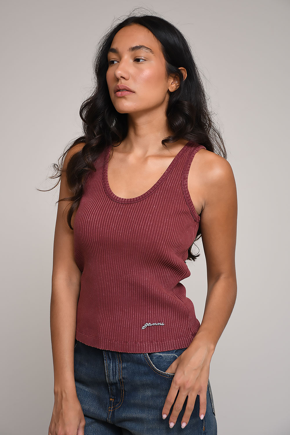 Ganni - Heavy rib jersey tank top