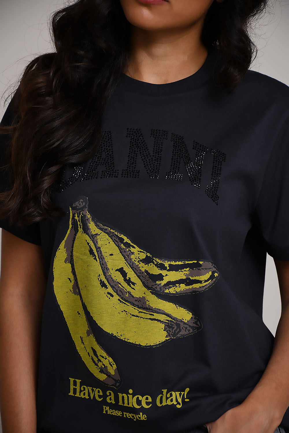 Basic cotton jersey banana relaxed t-shirt