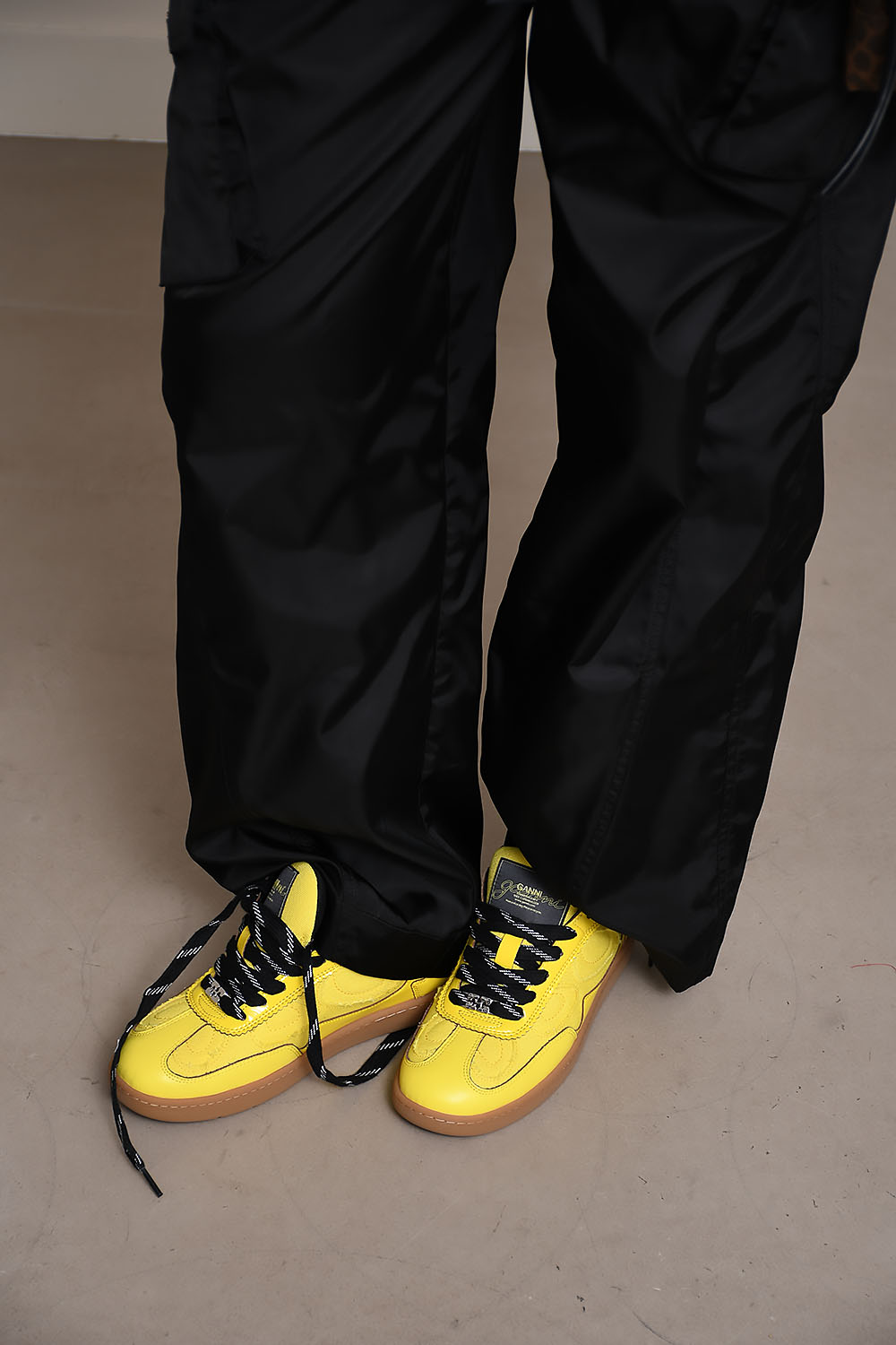 Duchesse nylon oversized elasticated pants