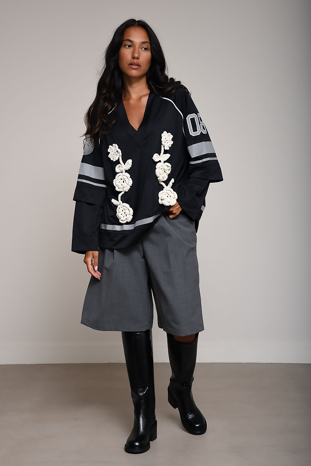 Ganni - Cycora jersey oversized long sleeve t-shirt