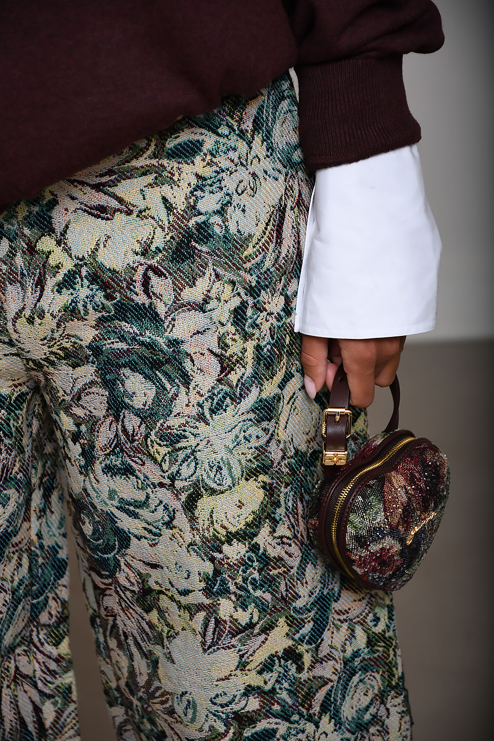 Tapestry jacquard pants