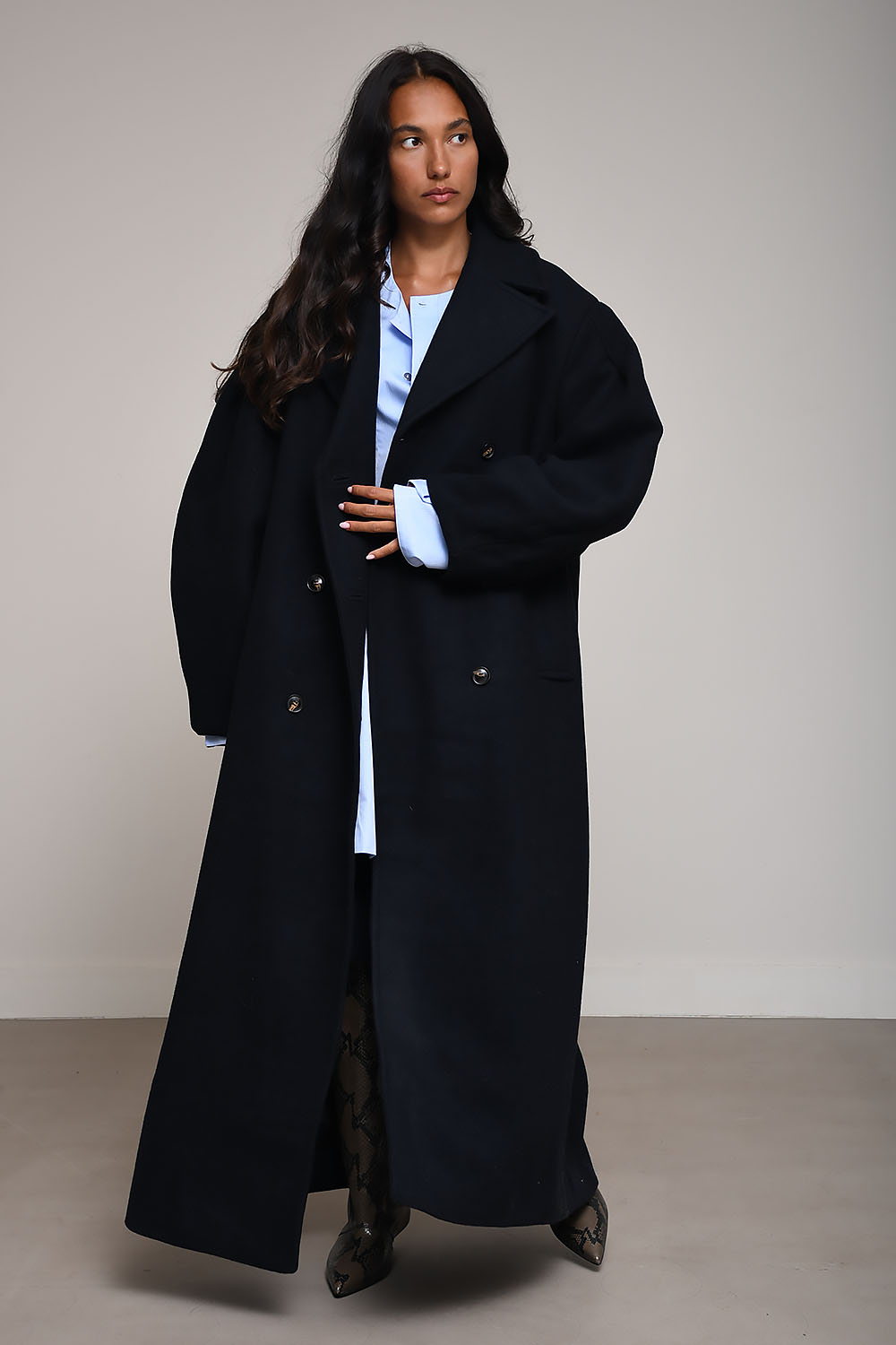Peacoat wool long coat - Mayke