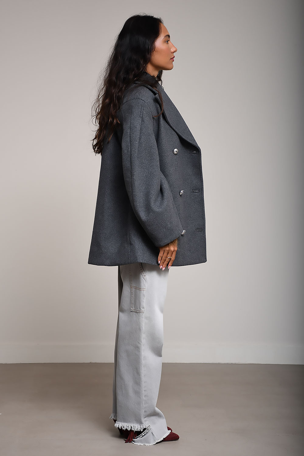 Ganni - Peacoat wool midi coat