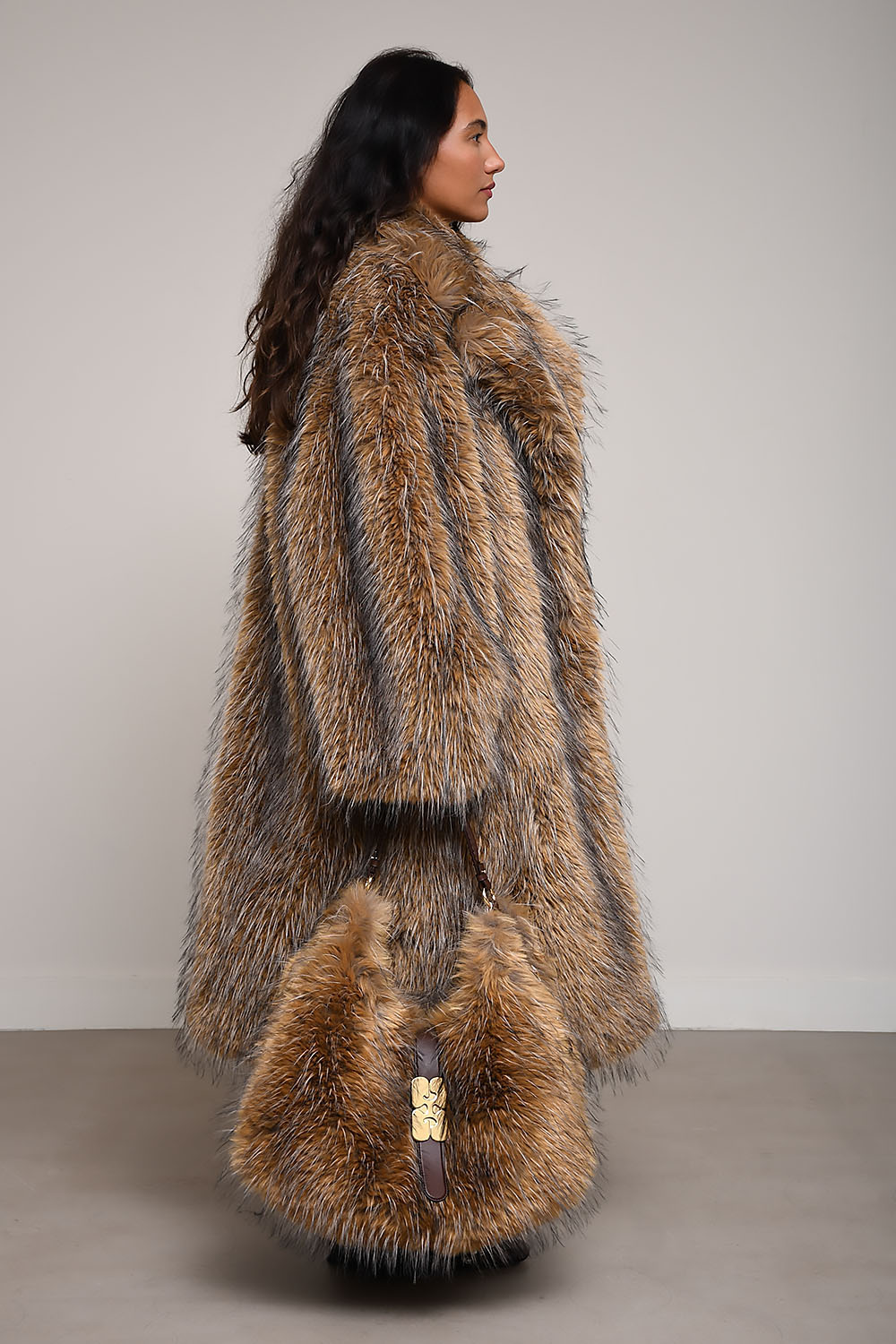 Ganni - Alternative fur long coat