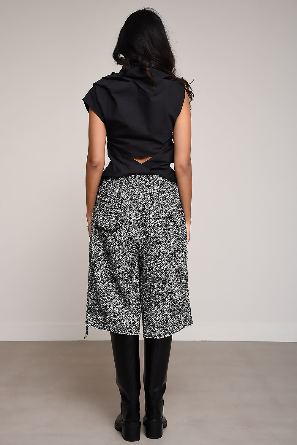 Stretch cotton ruched top