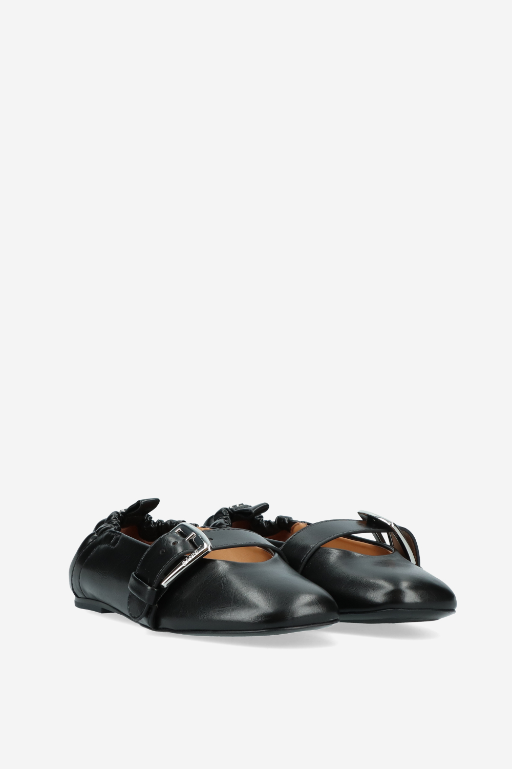 Butterfly strap crinkle oleatex ballerinas