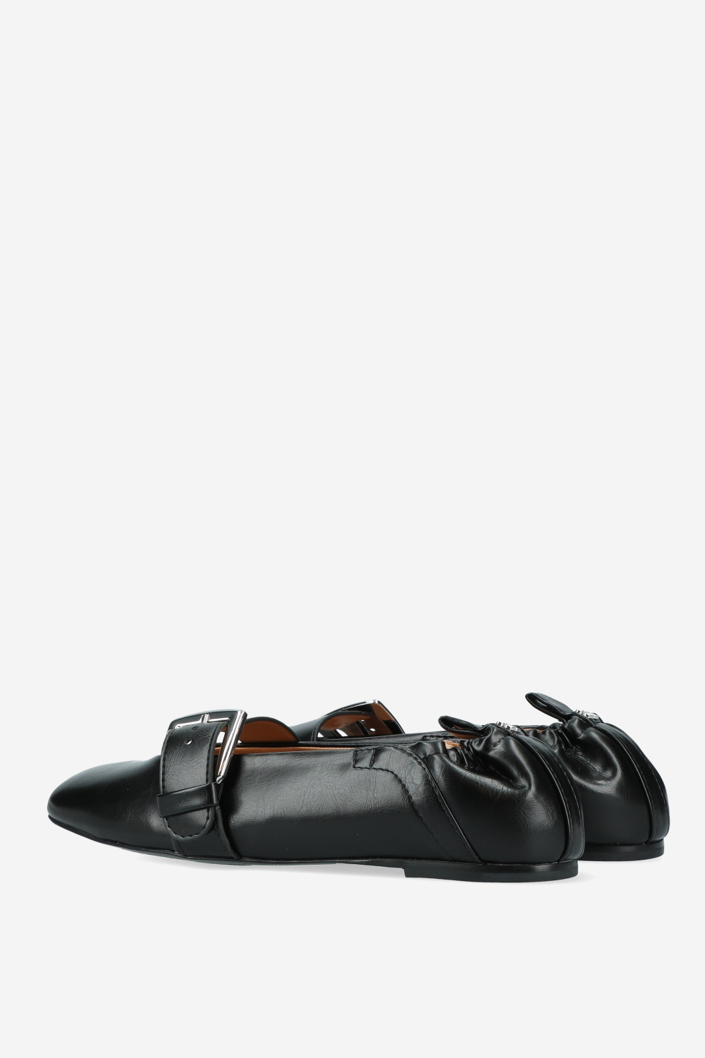 Butterfly strap crinkle oleatex ballerinas