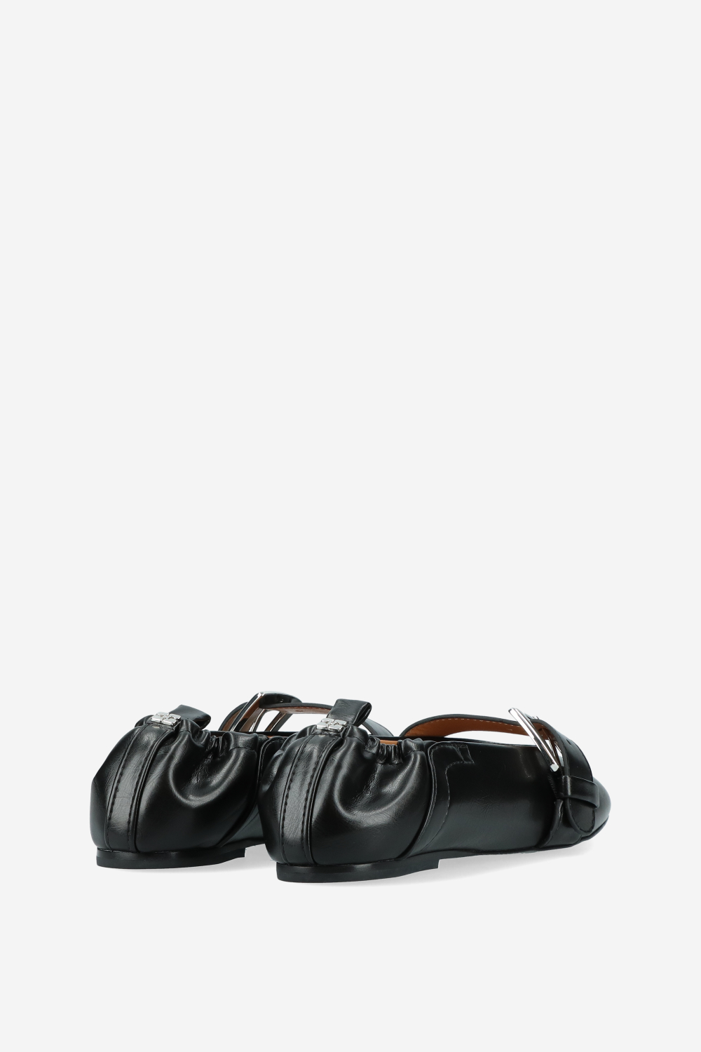 Butterfly strap crinkle oleatex ballerinas