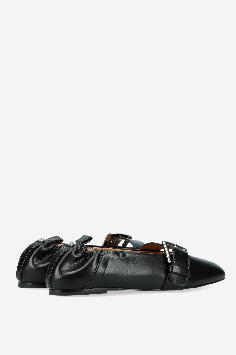 Butterfly strap crinkle oleatex ballerinas