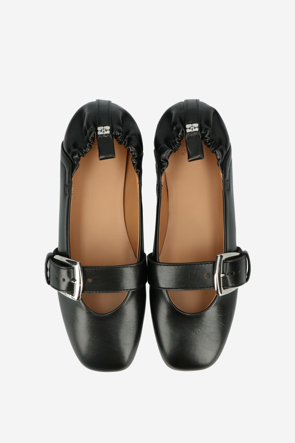 Butterfly strap crinkle oleatex ballerinas