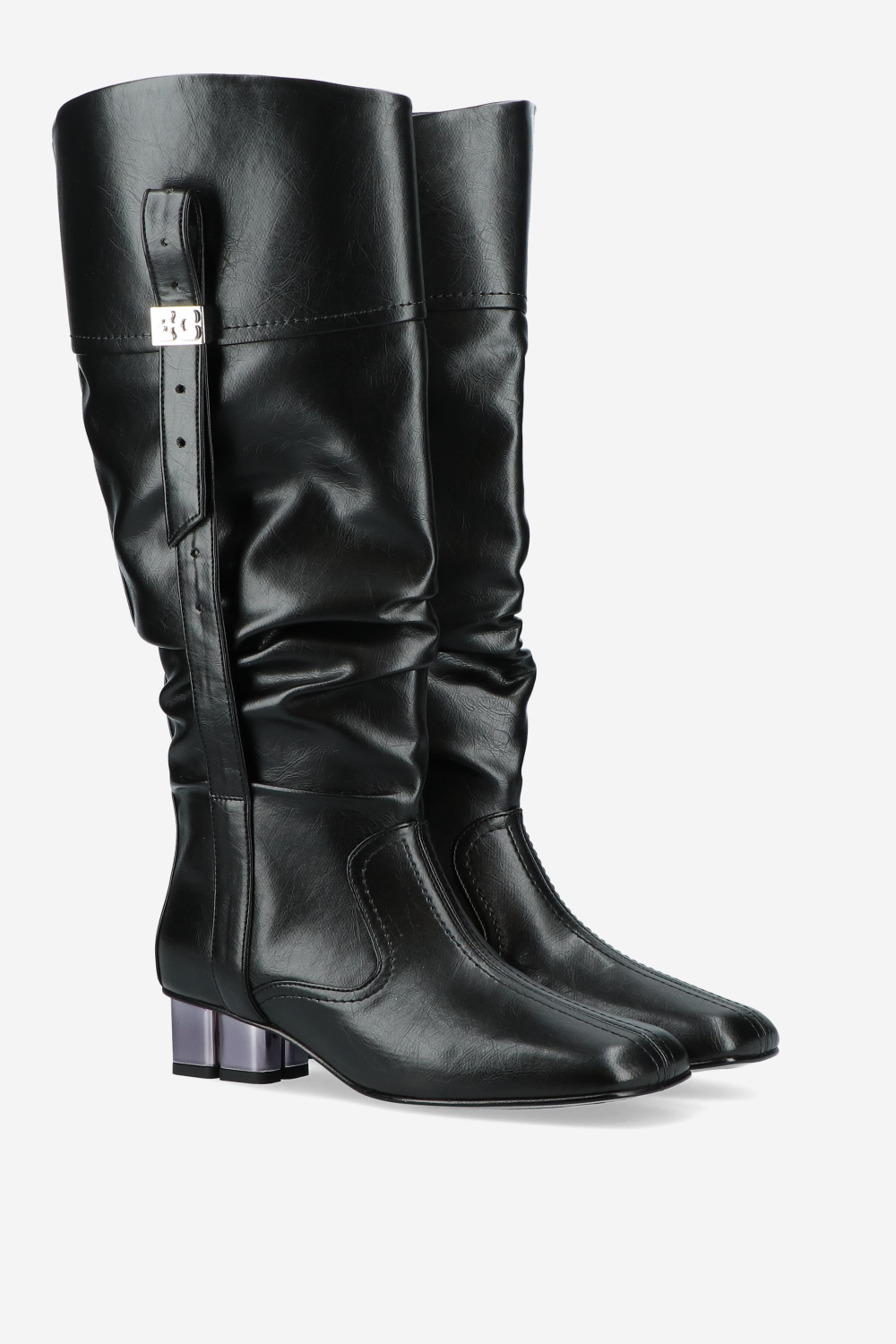 Ganni - Butterfly crinkle oleatex slouchy boots