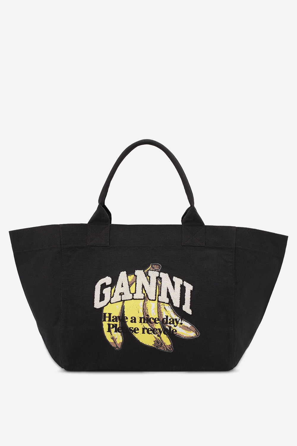 Ganni - Pocket banana print XXL shopper