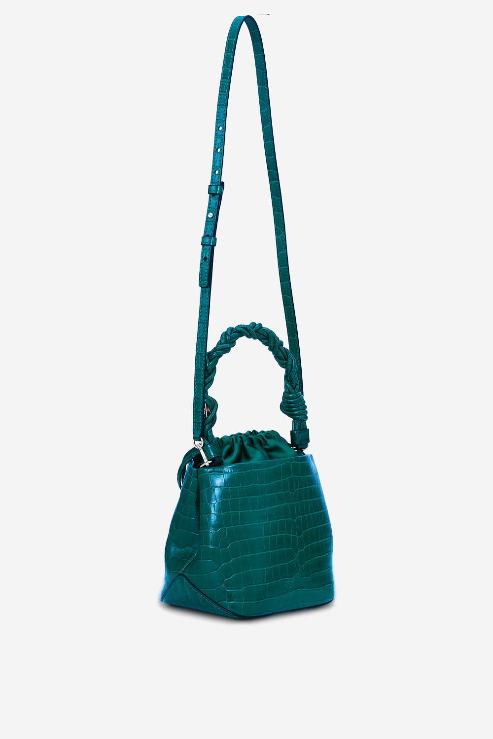 Ganni - Bou bucket bag croco leather crossbody
