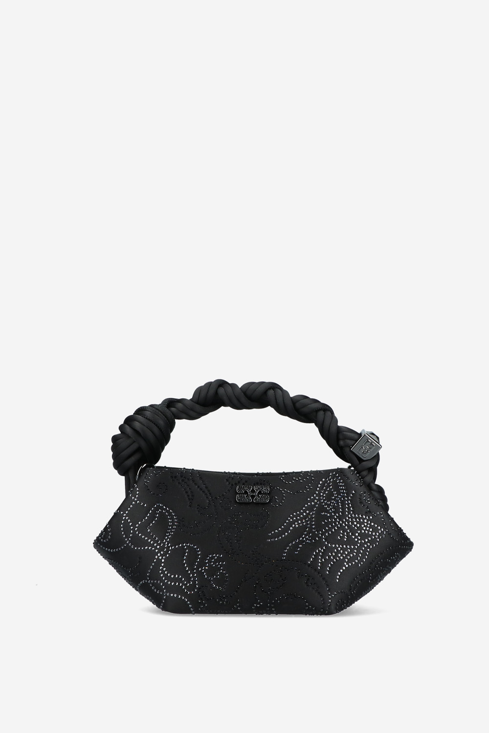 Ganni - Bou mini flower strass satin crossbody