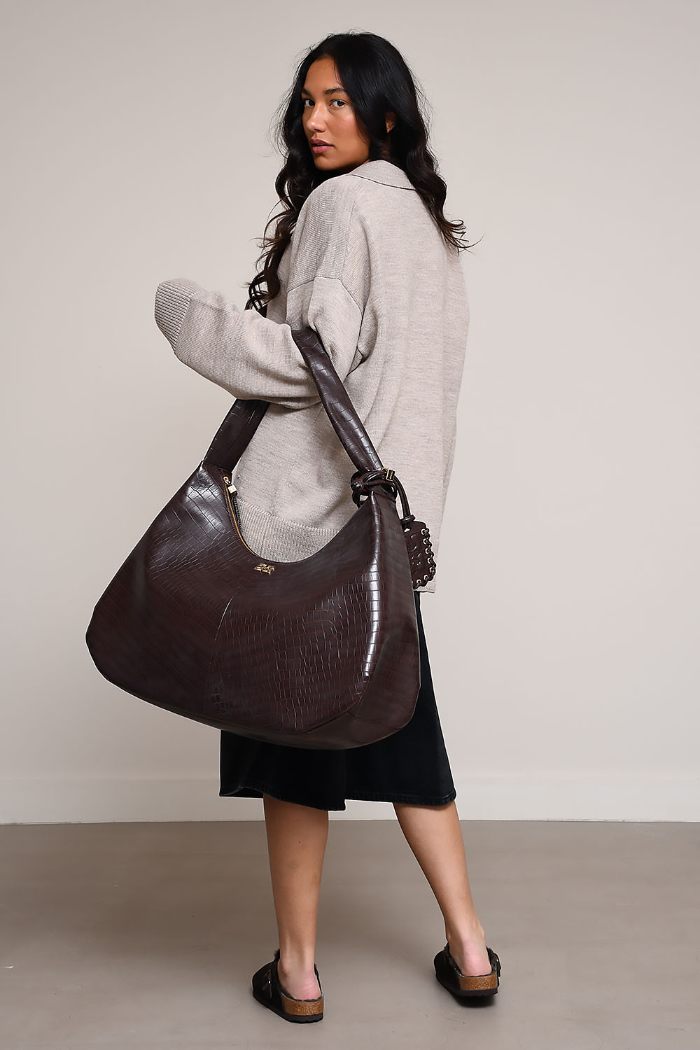 Ganni - Bou bag hobo XXL leather shoulder bag