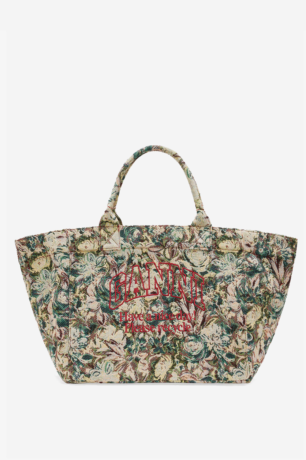 Ganni - Reversible tapestry print XXL shopper