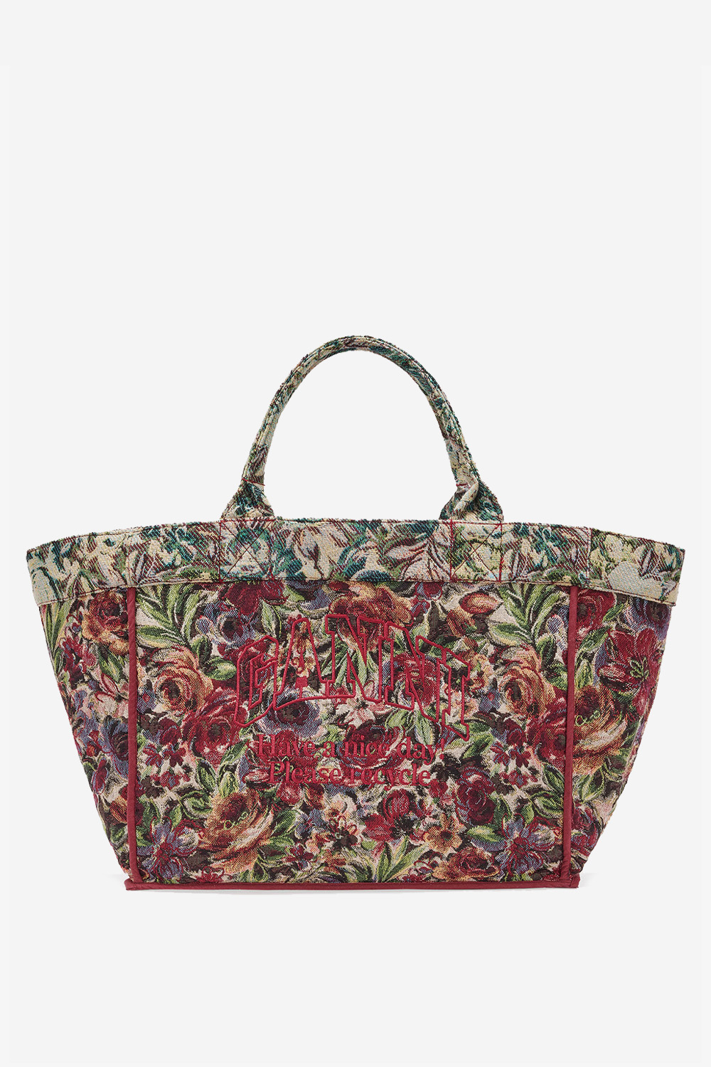 Ganni - Reversible tapestry print XXL shopper