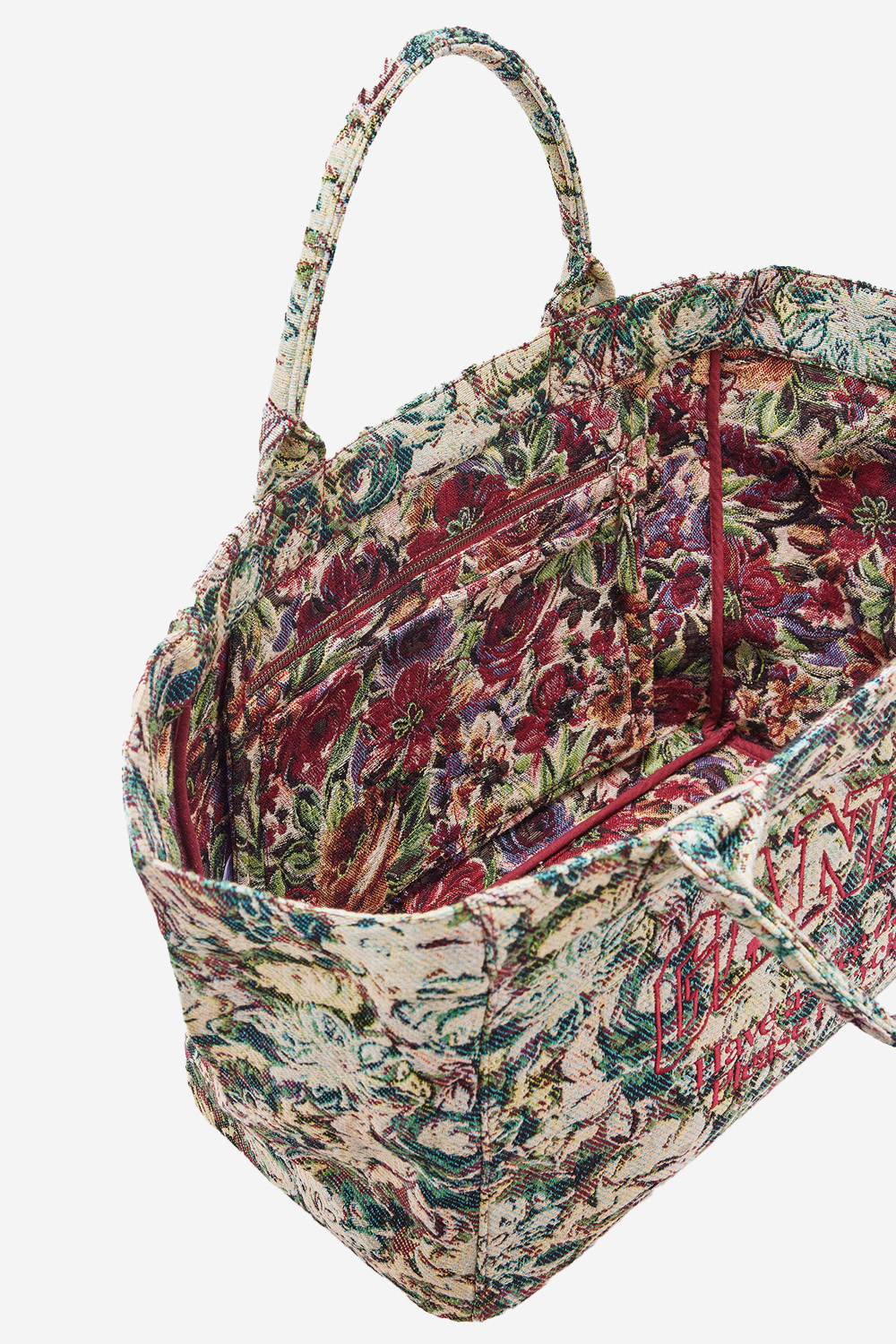 Reversible tapestry print XXL shopper