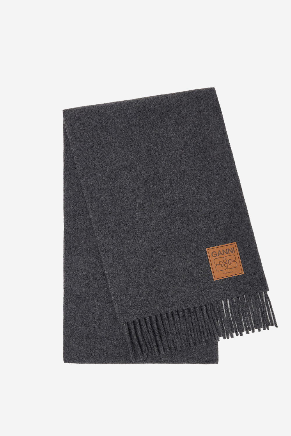 Ganni - Double face wool scarf