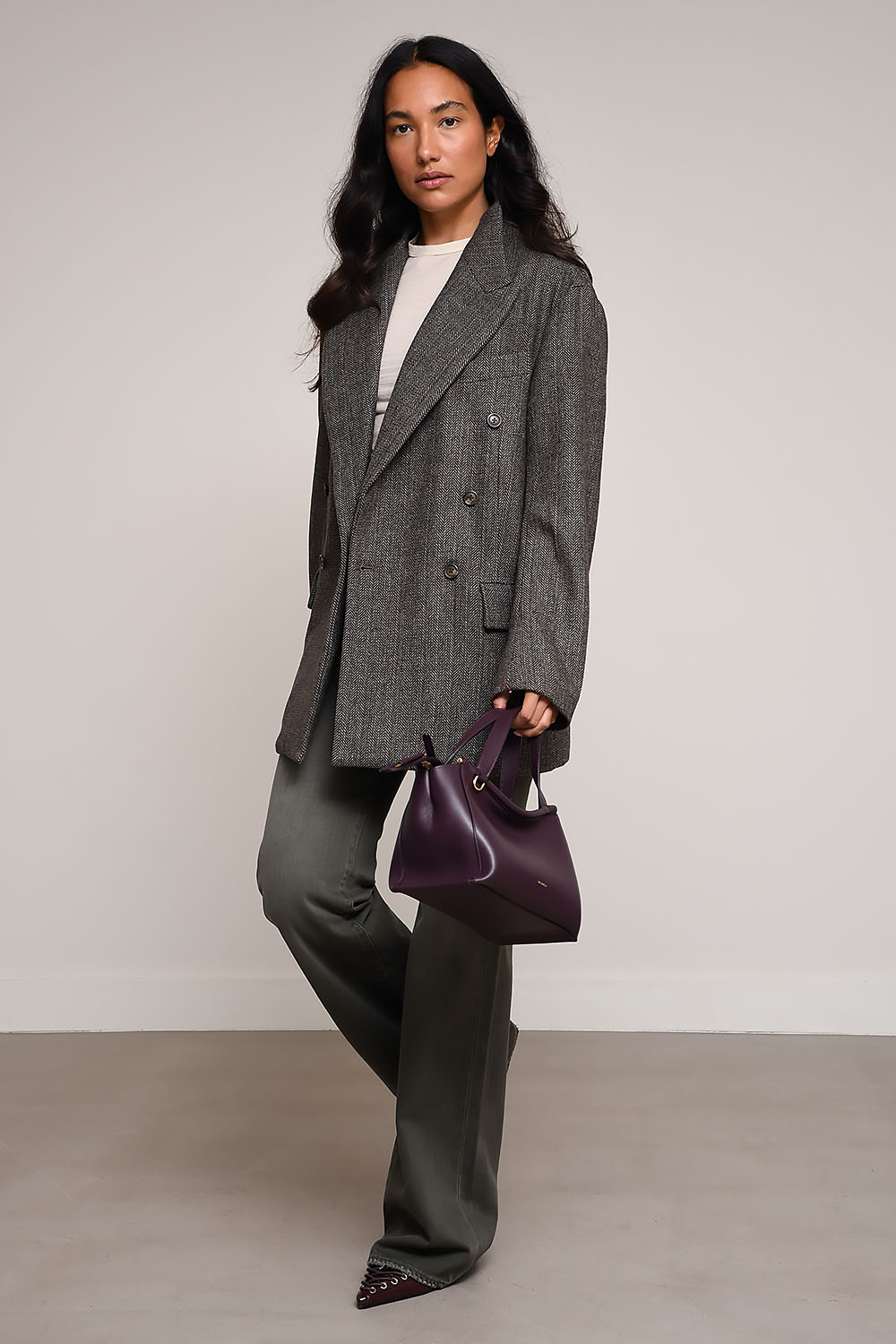 Denimist - Double breasted peak lapel wool blazer