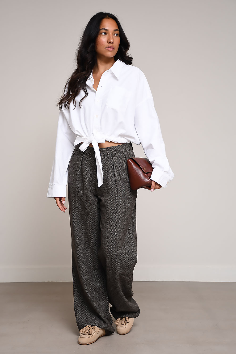 Denimist - Double pleat wide leg pants