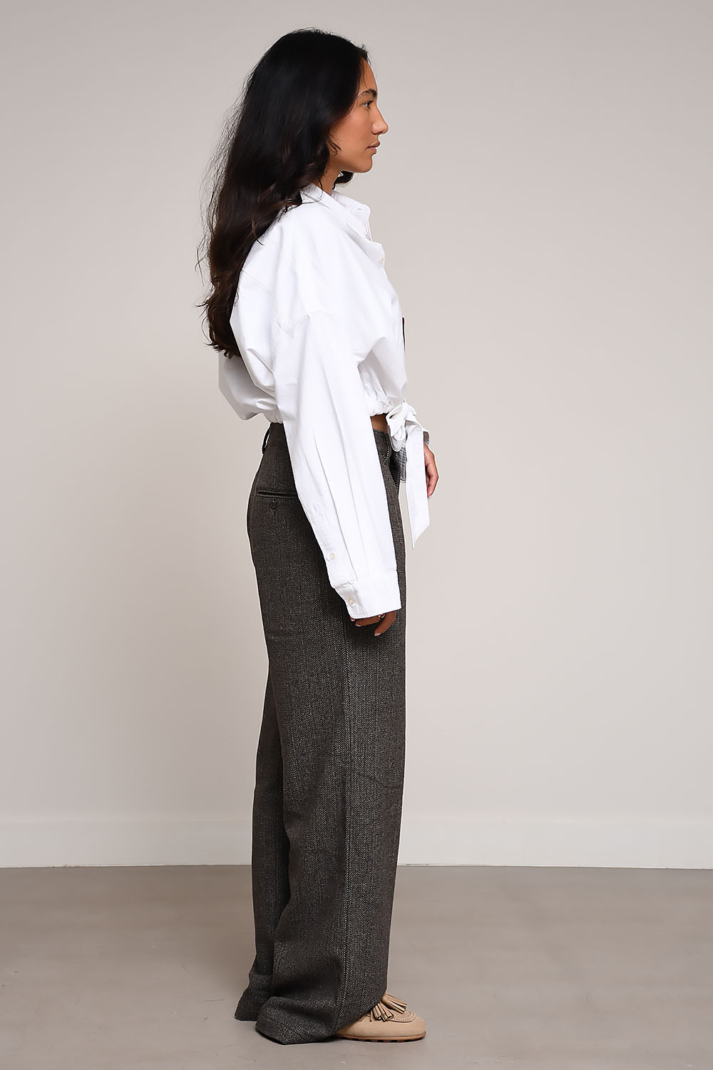 Denimist - Double pleat wide leg pants