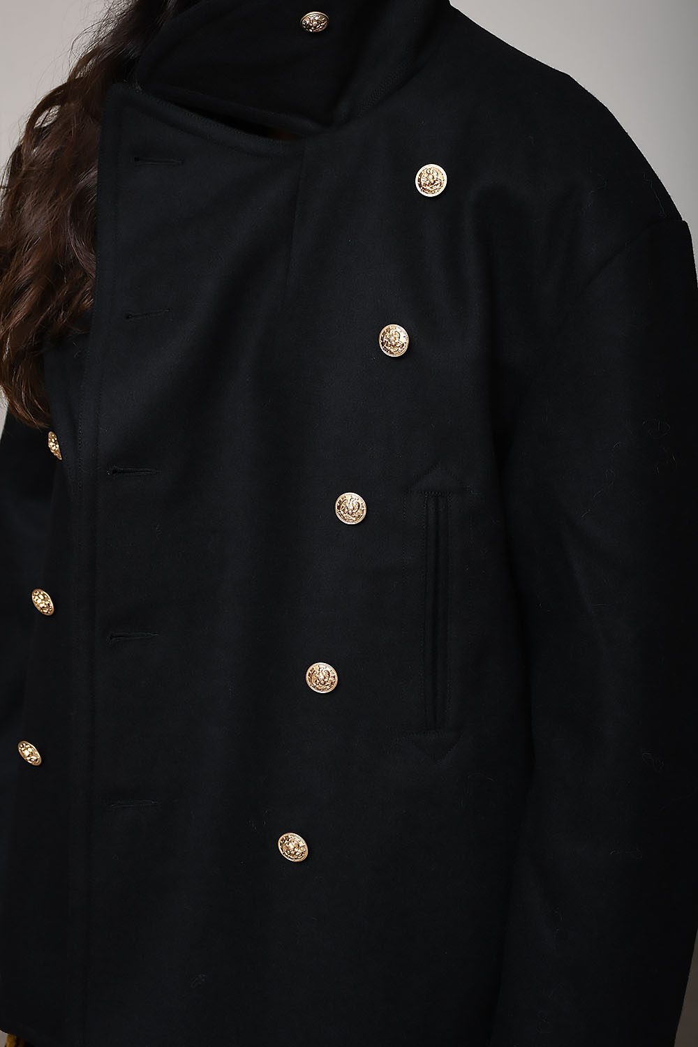 Oversized wool peacoat