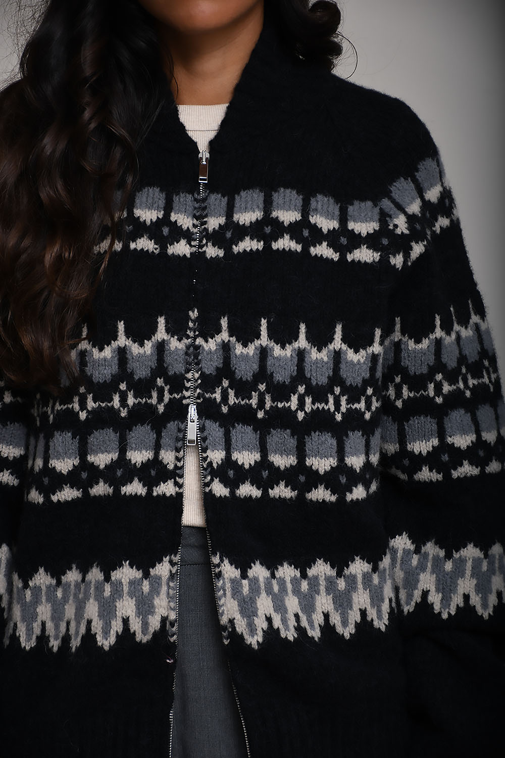 Anders knit-caleo sweater