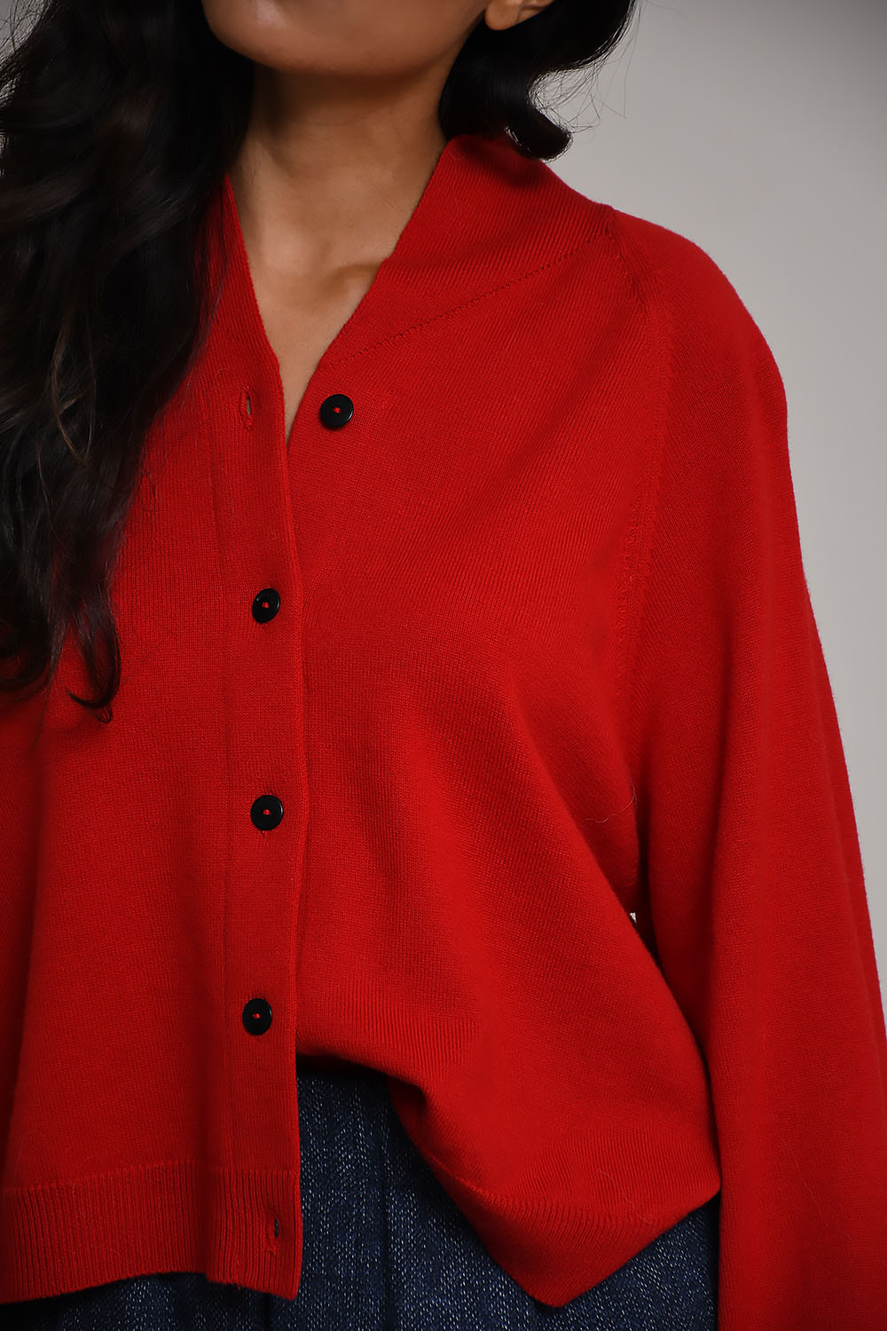 Merino wool boxy oversized cardigan