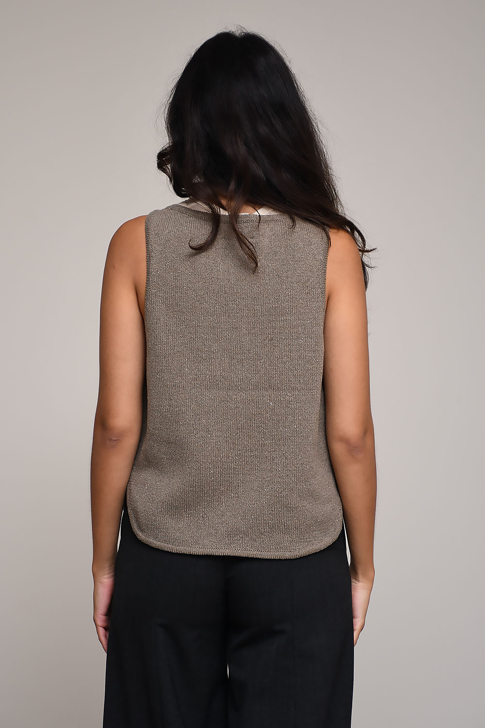 Boat neck boxy fit waistcoat