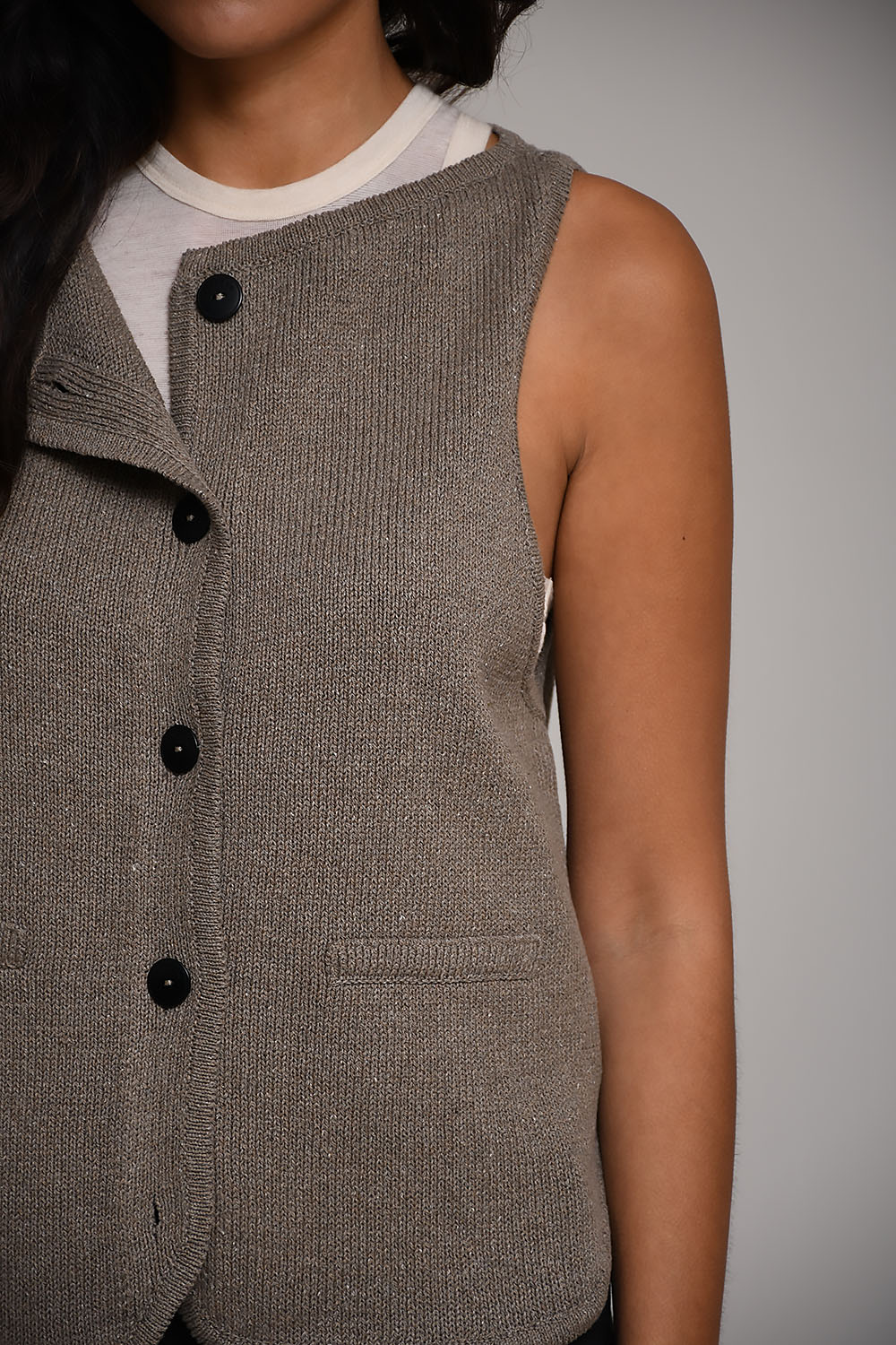 Boat neck boxy fit waistcoat