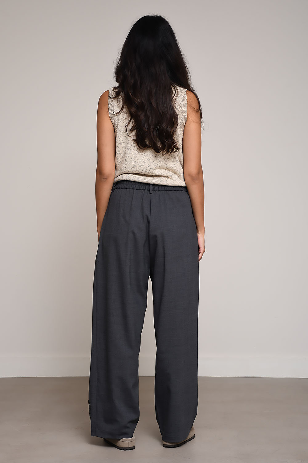 Embellished wide-leg tailoring pants