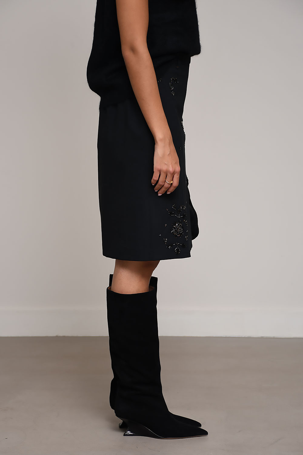 Cordera - Embellished tailoring midi skirt