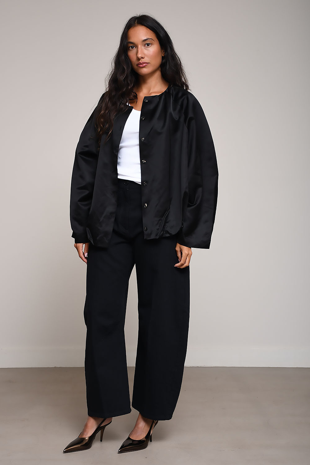 Cordera - Satin balloon blouse