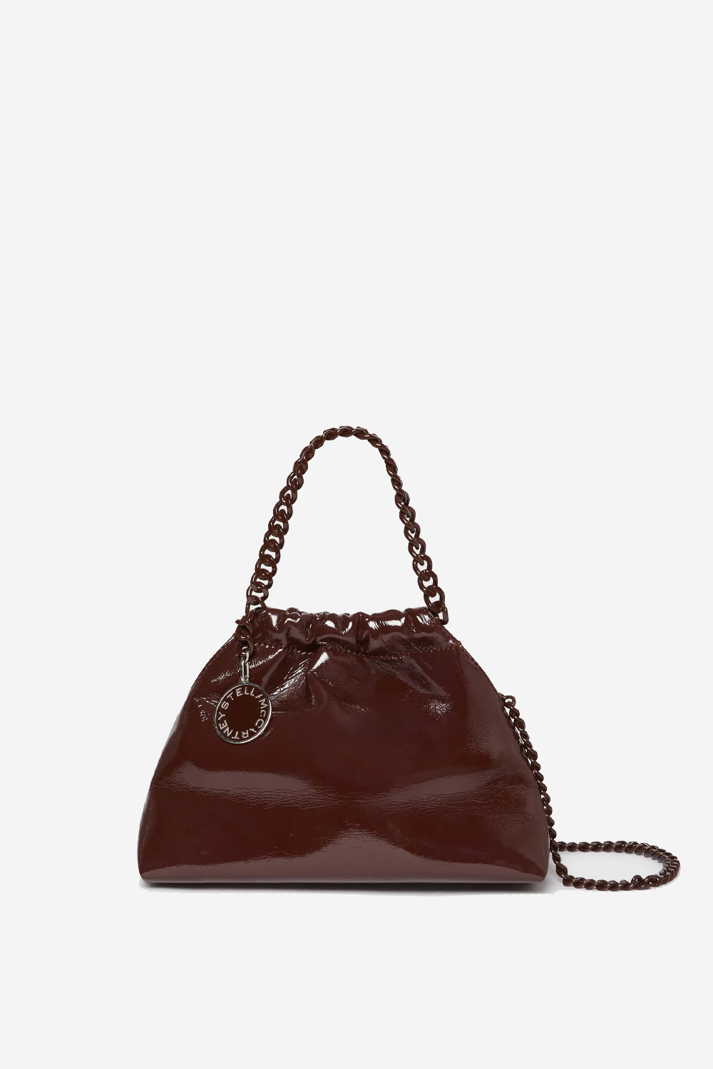 Stella McCartney - Falabella patent crinkled drawstring crossbody