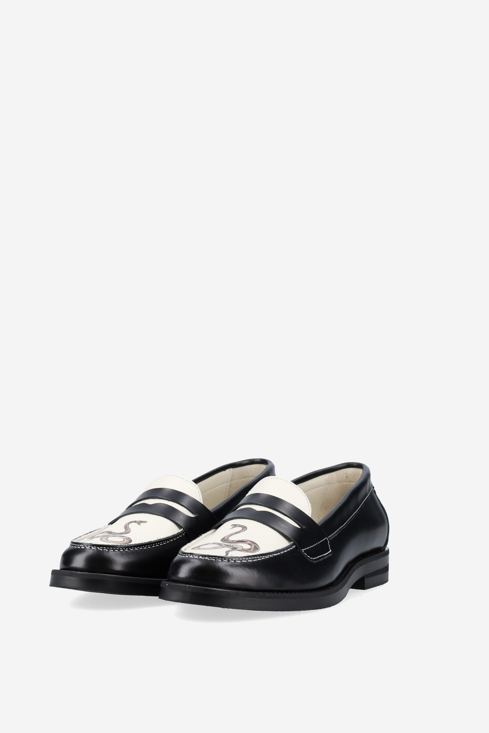 Wilde snake leather penny loafer