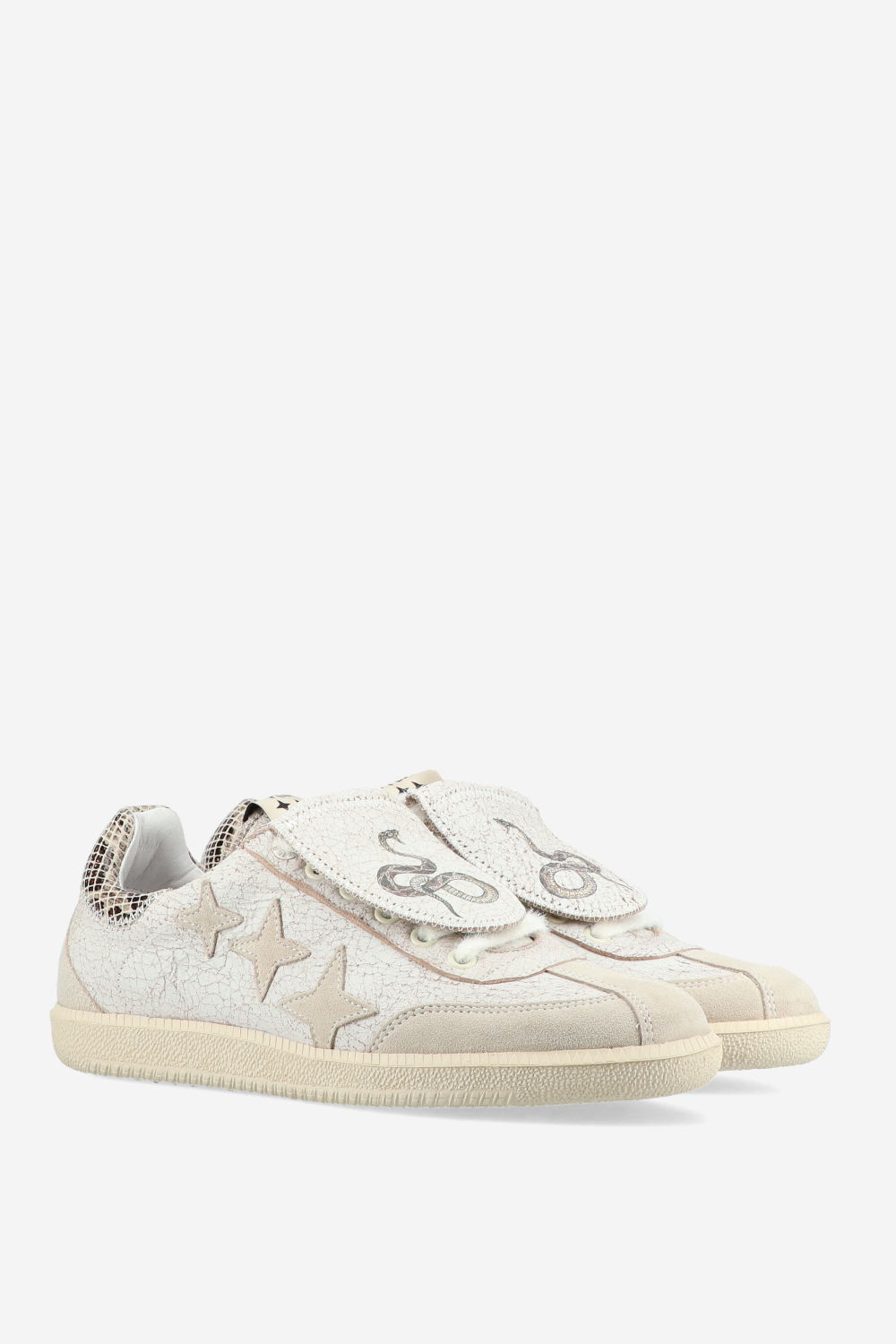 DUKE + DEXTER - Plus duke leather snake sneakers
