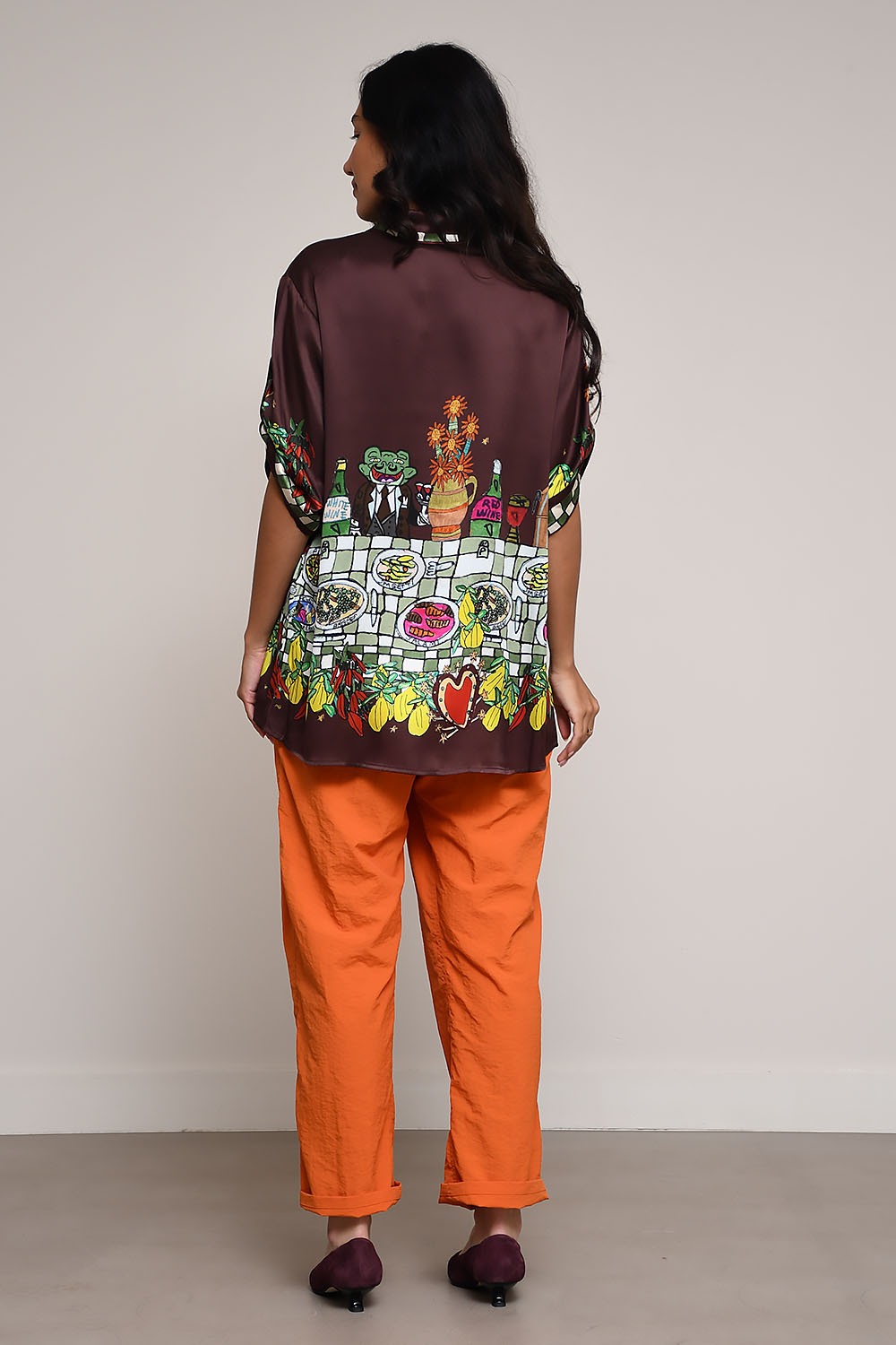 Fredo artwork silk shirt