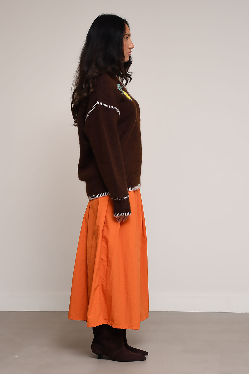 Alemais - Fredo embroidered artwork v-neck sweater