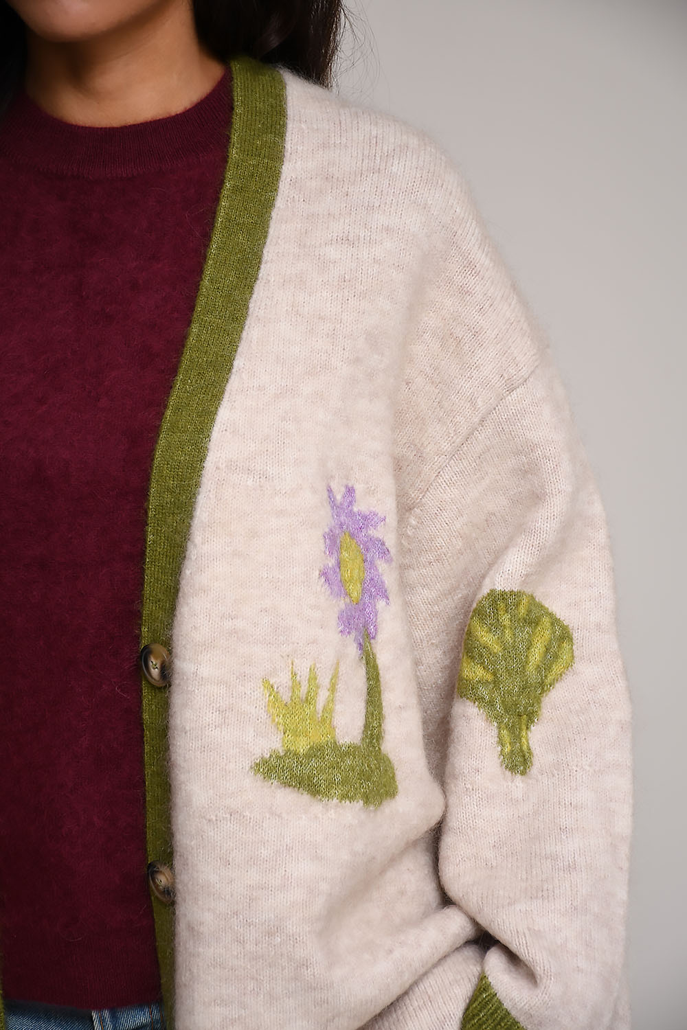 Contessa artwork v-neck cardigan