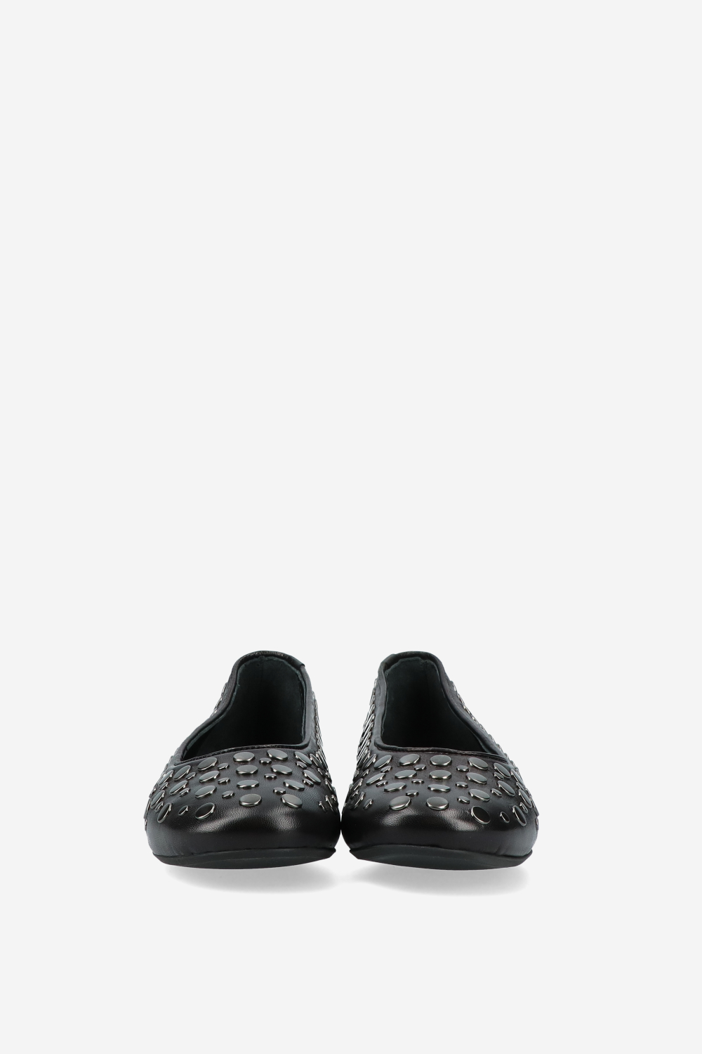 3 nights leather studded ballerinas