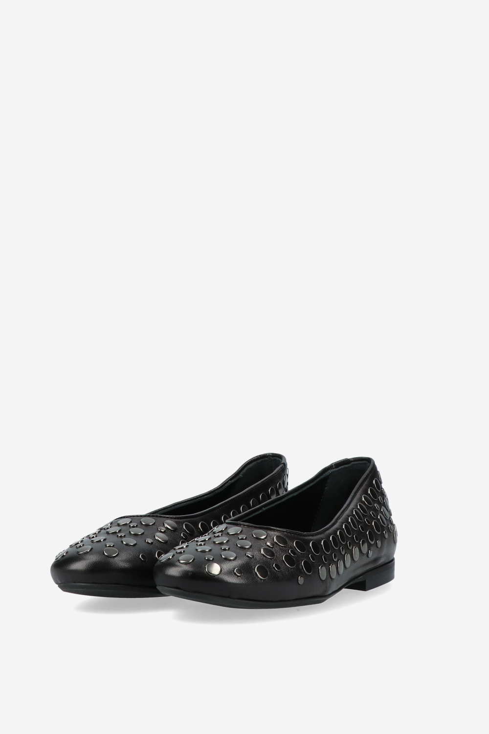 3 nights leather studded ballerinas