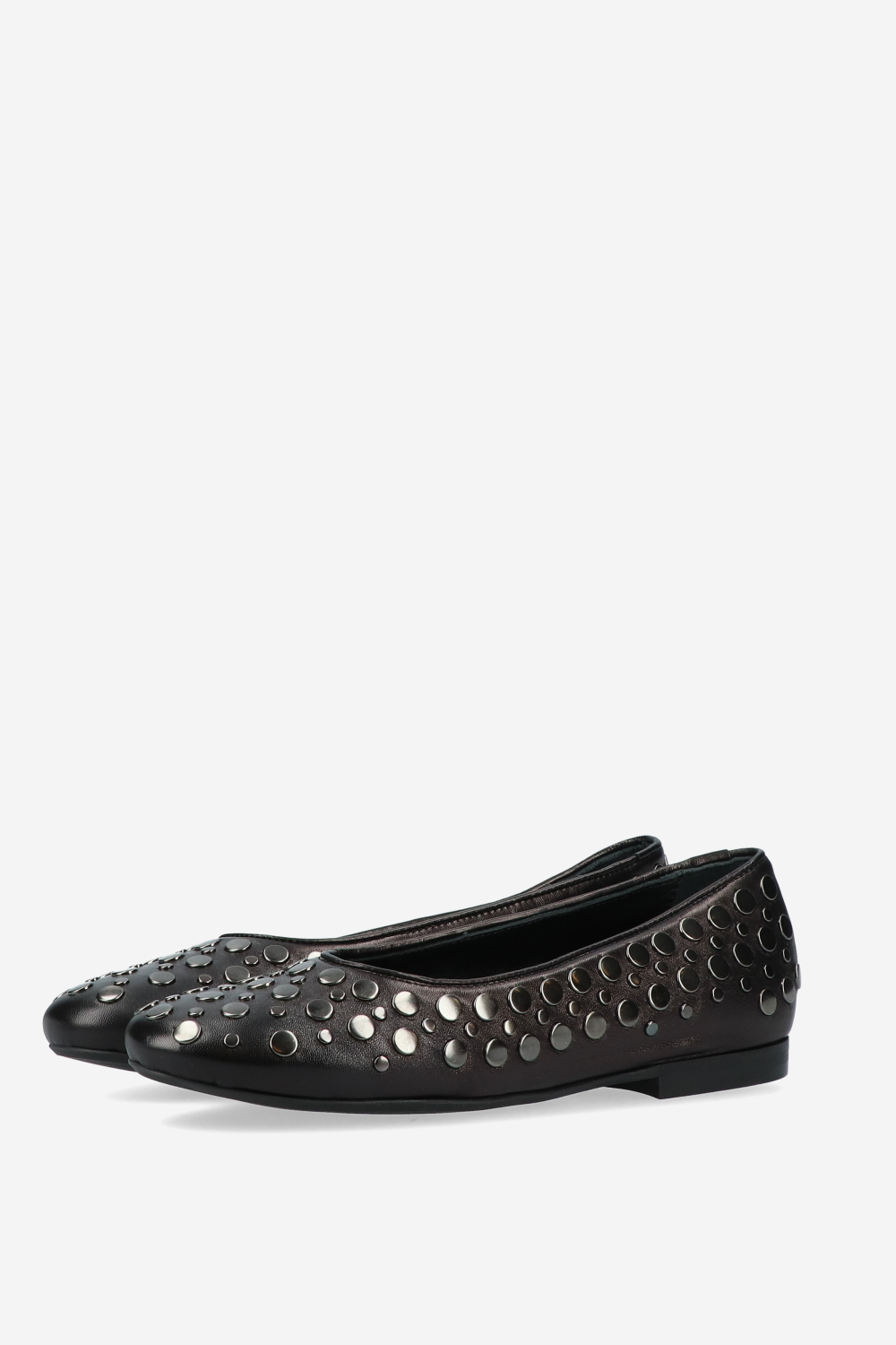 3 nights leather studded ballerinas