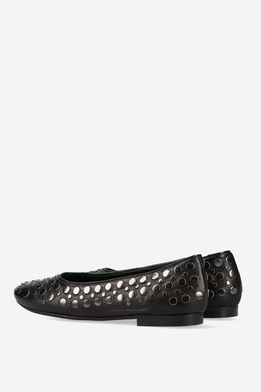 3 nights leather studded ballerinas