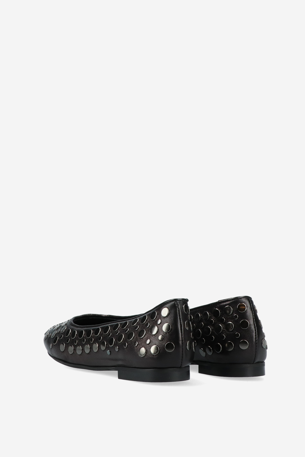 3 nights leather studded ballerinas