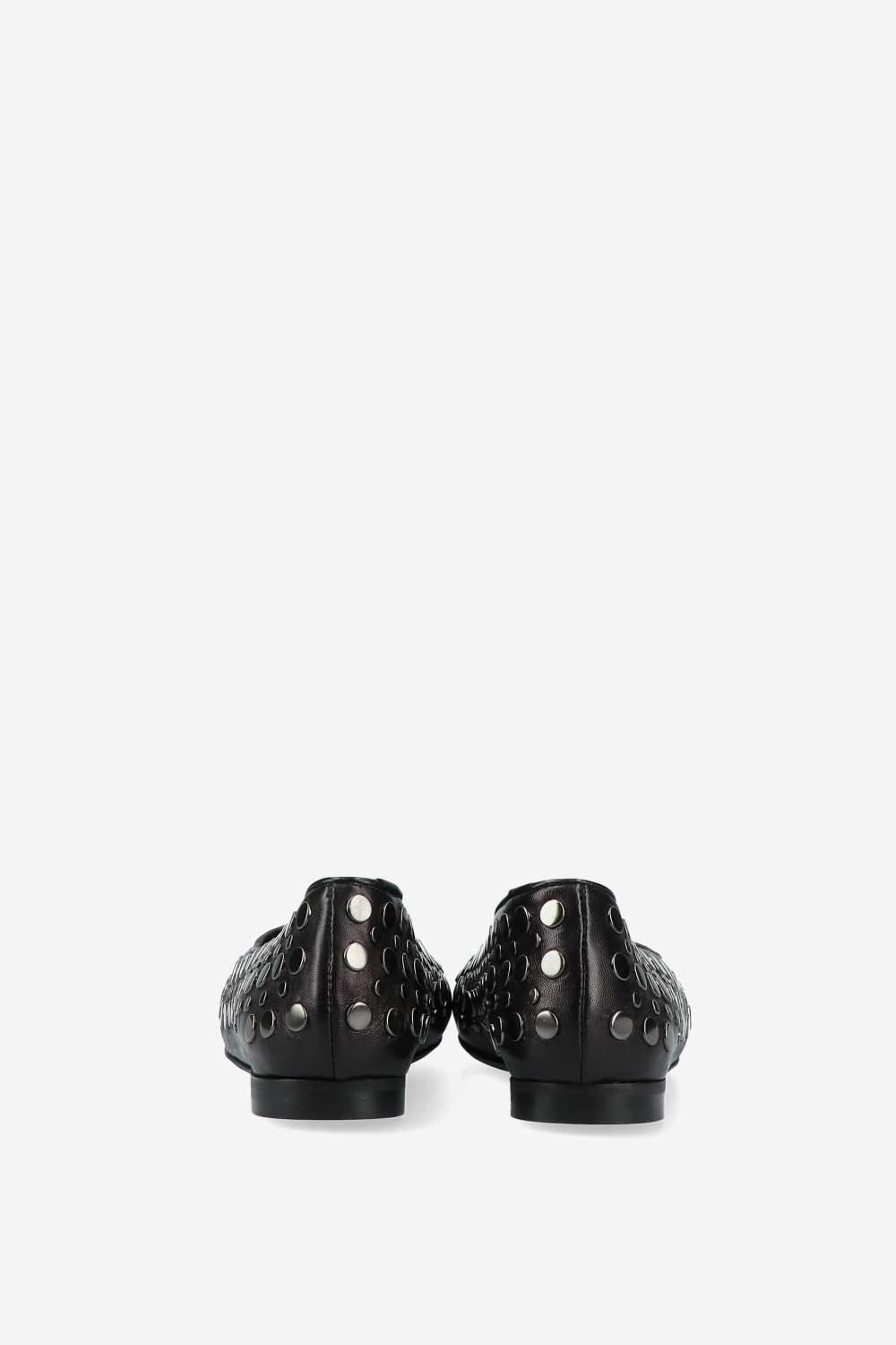 3 nights leather studded ballerinas