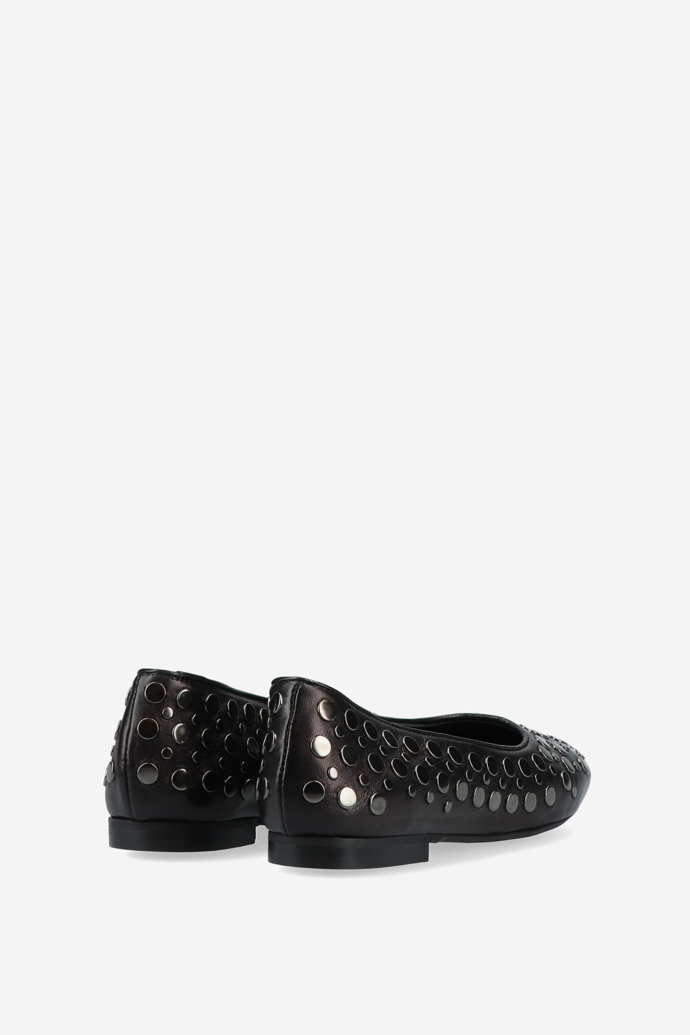 3 nights leather studded ballerinas