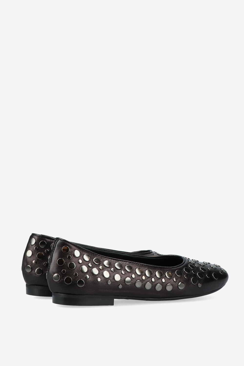 3 nights leather studded ballerinas